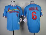 St Louis Cardinals MUSIAL 6 Jerseys blue throwback MLB Jerseys