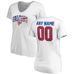 Atlanta Falcons NFL Pro Line by Fanatics Branded Women\'s Any Name & Number Banner Wave V-Neck T-Shirt â€“ White