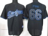 Los Angeles Dodger 66 Yasiel Puig black baseball fashion jerseys