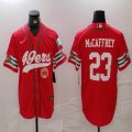 Nike San Francisco 49ers #23 Christian McCaffrey red baseball jersey Joint name-BD 04