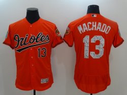 2017 Baltimore Orioles #13 Manny Machado orange Flexbase Authentic Collection Jersey