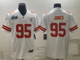 2023 super bowl Nike Kansas City Chiefs #95 Chris Jones white Color Rush Limited Jersey-BD