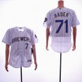 Milwaukee Brewers #71 Hader white Flexbase Authentic Collection Jersey