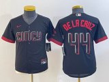 Women Nike Cincinnati Reds Elly De La Cruz black majestic baseball jerseys Joint name-BD