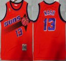 Phoenix Suns 13# Steve Nash orange red throwback nba basketball jerseys-XD