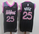 Minnesota Timberwolves #25 Derrick Rose Dark purple nike new nba jersey-S8