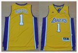 Los Angeles Lakers #1 D-Angelo Russell yellow nba basketball jerseys