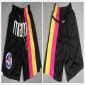 Miami Heat black yellow pink nba basketball shorts with pocket-XD