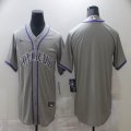 Nike Colorado Rockies blank gray majestic baseball jerseys-BD