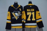 Women Adidas Pittsburgh Penguins #71 Evgeni Malkin Black NHL Jerseys