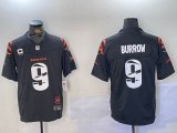 Cincinnati Bengals 9# Joe Burrow black Nike Vapor F.U.S.E. Limited Jersey fashion version