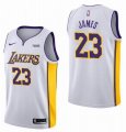 Nike Los Angeles Lakers 23 LeBron James white basketball jerseys