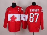 2014 NHL Canada team CROSBY 87# red hockey jerseys C patch