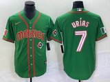 2023 World Cup Mexico #7 Julio Urias green red majestic baseball jerseys 89