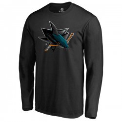 Men\'s San Jose Sharks Fanatics Branded Black Midnight Mascot Long Sleeve T-Shirt