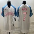 2023 World Cup Mexico #7 Julio Urias white skyblue majestic baseball jerseys 08