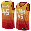 Nike Utah Jazz #45 Donovan Mitchell yellow red nba Jersey