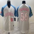 2023 World Cup Mexico #56 Randy Arozarena white skyblue majestic baseball jerseys 30