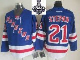 2014 stanley cup Rangers #21 Derek Stepan Blue NHL Jerseys