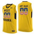 Custom West Virginia yellow ncaa basketball jersey-1