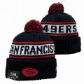 2024 San Francisco 49ers black white NFL Sports Cuffed Knit Hats