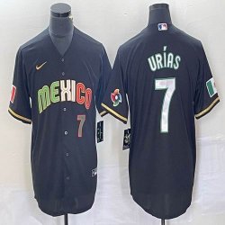 2023 World Cup Mexico #7 Julio Urias black majestic baseball jerseys 233