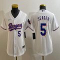 Youth Nike Texas Rangers #5 Seager white majestic baseball jerseys 02