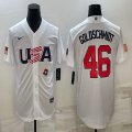 2023 World Cup #46 Paul Goldschmidt white USA majestic baseball jerseys 11