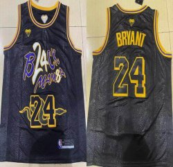 Nike Los Angeles Lakers #24 Kobe Bryant black Snake skin basketball jersey-XD