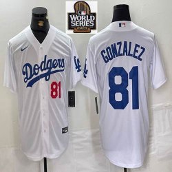 Nike Los Angeles Dodgers #81 Victor Gonzalez white MLB baseball Jersey