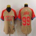 Women Nike New York Yankees #99 Aaron Judge Cream 2024 MLB All-Star jersey 01