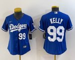 Youth Los Angeles Dodgers #99 Kelly Nike blue majestic baseball Jersey-BD 03