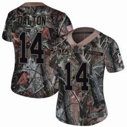 Women Cincinnati Bengals #14 Andy Dalton nike Camo Color Rush Limited Jersey