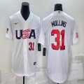 2023 World Cup #31 Cedric Mullins white USA majestic baseball jerseys 04