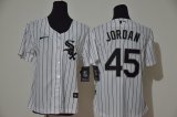 Women Nike Chicago White Sox #45 Michael Jordan white Majestic baseball jerseys