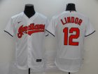 Nike Cleveland Indians #12 Francisco Lindor white Flexbase Authentic Collection Jersey-BD