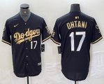 Los Angeles Dodgers #17 Shohei Ohtani Nike black gold majestic baseball Jersey