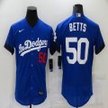 New Nike Los Angeles Dodgers #50 Mookie Betts blue Flexbase Authentic Collection Jersey