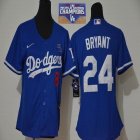 Women Nike Los Angeles Dodgers Kobe Bryant blue majestic baseball Jersey 2020 Dodger World Series Champions