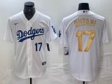 Los Angeles Dodgers #17 Shohei Ohtani Nike white gold majestic baseball Jersey-BD 02