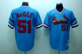 St Louis Cardinals #51 McGEE Blue Throwback mlb jersey