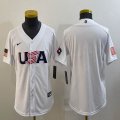 Youth 2023 World Cup blank white USA majestic baseball jerseys 05