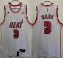 Nike Miami Heat #3 Dwyane Wade white nba basketball jersey-HL