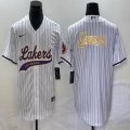 Nike Los Angeless Lakers blank white baseball jerseys Joint name-BD 01