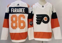 Adidas Philadelphia Flyers #86 Farabee white orange hockey jersey-PD