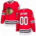 Custom Adidas Chicago Blackhawks red hockey jersey