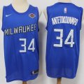 Nike Milwaukee Bucks 34# Giannis Antetokounmpo blue nba Jersey-S8