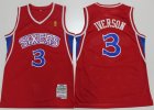 Philadelphia 76ers #3 Allen Iverson red throwback baseball jersey-S8