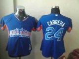 women 2013 Detroit Tigers 24# CABRERA blue mlb all star jersey