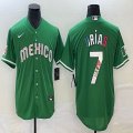 2023 World Cup Mexico #7 Julio Urias green red majestic baseball jerseys 40